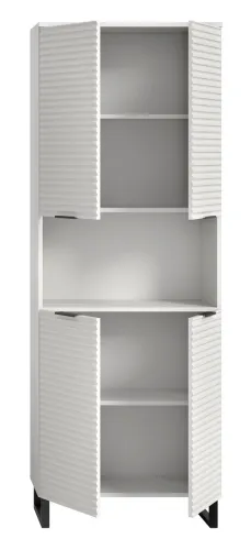 Badezimmerschrank Hochschrank Riff | weiß