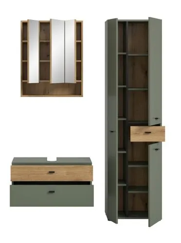 Badkombination Bad Set Aqua | 3-teilig | Sage Green / Evoke Oak