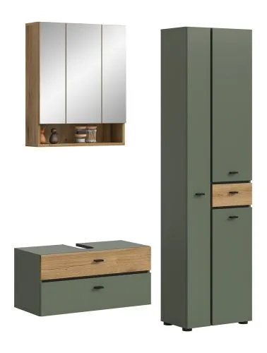 Badkombination Bad Set Aqua | 3-teilig | Sage Green / Evoke Oak ohne