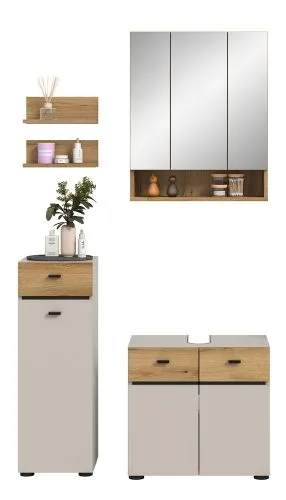 Badkombination Bad Set Aqua | 4-teilig | Kaschmir / Evoke Oak