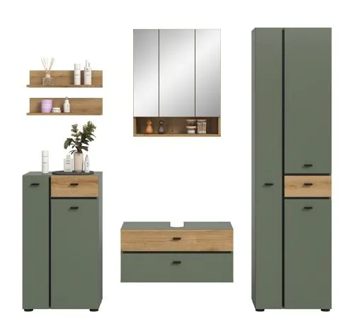 Badkombination Bad Set Aqua | 5-teilig | Sage Green / Evoke Oak