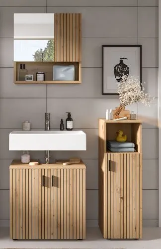 Badkombination Mone 1 | 3-teilig | Artisan Oak ohne Aufsatzleuchte