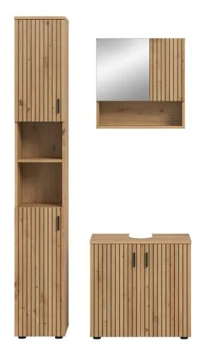 Badkombination Mone 2 | 3-teilig | Artisan Oak mit Aufsatzleuchte