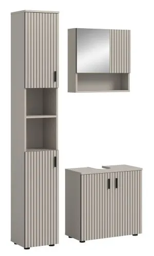 Badkombination Mone 2 | 3-teilig | Kaschmir mit Aufsatzleuchte