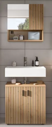 Badkombination Mone | 2-teilig | Artisan Oak mit Aufsatzleuchte