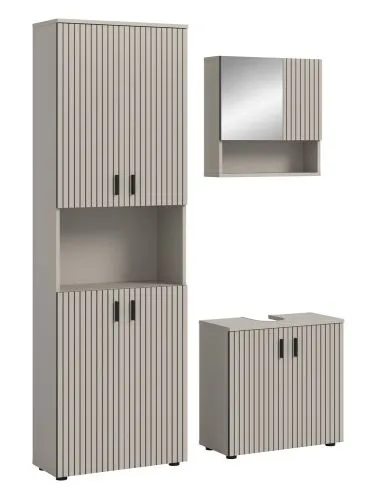 Badkombination Mone | 3-teilig | Kaschmir ohne Aufsatzleuchte