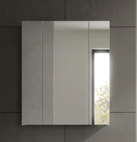 Badkombination Nova 1 | 2-teilig | weiß Hochglanz mit Aufsatzleuchte