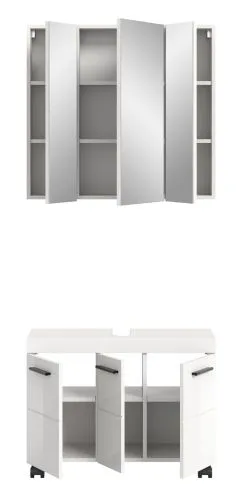 Badkombination Nova 2 | 2-teilig | weiß Hochglanz ohne Aufsatzleuchte