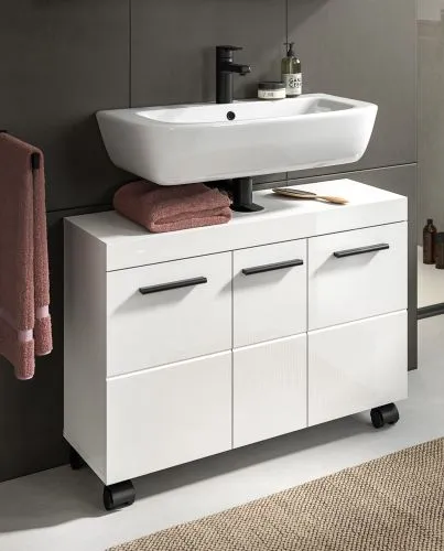 Badkombination Nova 2 | 2-teilig | weiß Hochglanz ohne Aufsatzleuchte