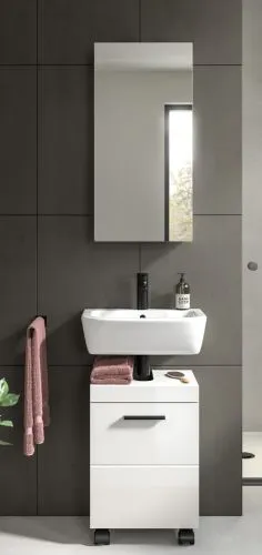 Badkombination Nova | 2-teilig | weiß Hochglanz ohne Aufsatzleuchte