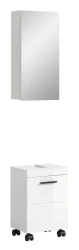 Badkombination Nova | 2-teilig | weiß Hochglanz ohne Aufsatzleuchte