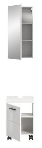 Badkombination Nova | 2-teilig | weiß Hochglanz ohne Aufsatzleuchte