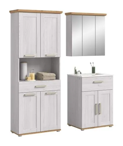 Badkombination Verona 2 ink. Waschbecken | 3-teilig | Sibiu Larche / Artisan Eiche