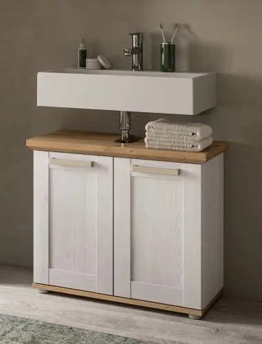 Badkombination Verona | 4-teilig | Sibiu Lärche / Artisan Eiche mit Aufsatzleuchte