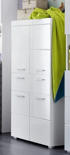 Badschrank Badkommode breit Amanda | weiß Hochglanz