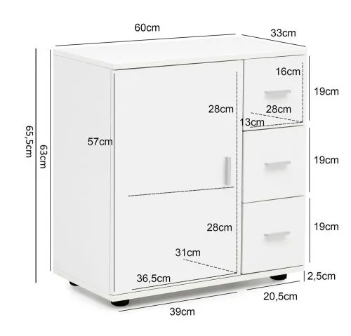 Badschrank Badkommode Zero | weiß