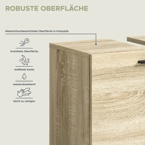 Badschrank Boston | mit Glastür | Eiche Sonoma | mit Glasbodenclip