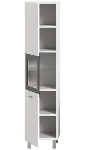 Badschrank Boston | mit Glastür | weiß | mit Glasbodenclip