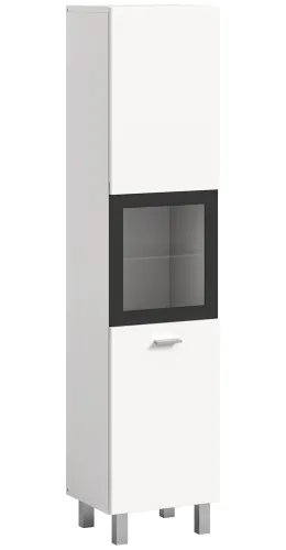 Badschrank Boston | mit Glastür | weiß | ohne Glasbodenclip