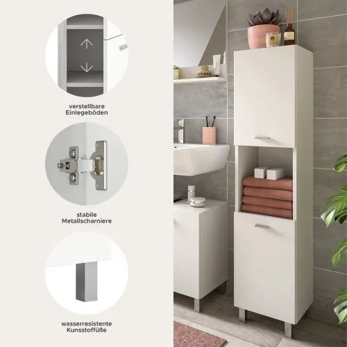 Badschrank Boston | mit offenem Fach | weiß