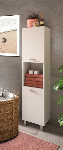 Badschrank Boston | mit offenem Fach | weiß