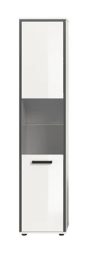 Badschrank Kojak 2 | weiß / weiß Hochglanz | mit Beleuchtung