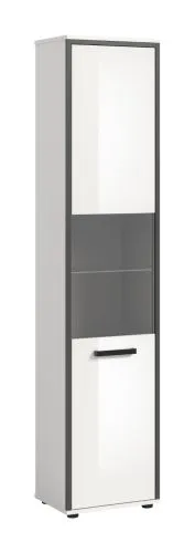 Badschrank Kojak 2 | weiß / weiß Hochglanz | mit Beleuchtung