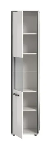 Badschrank Kojak 2 | weiß / weiß Hochglanz | mit Beleuchtung