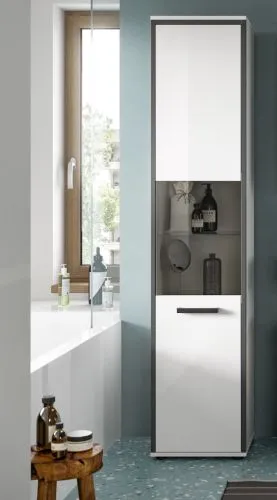 Badschrank Kojak 2 | weiß / weiß Hochglanz | ohne Beleuchtung