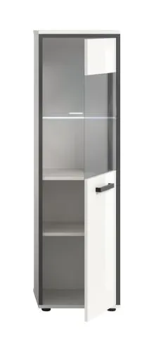 Badschrank Kojak | weiß / weiß Hochglanz | mit Beleuchtung