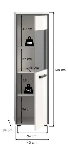 Badschrank Kojak | weiß / weiß Hochglanz | mit Beleuchtung