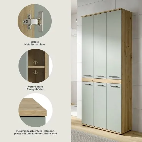 Badschrank Schrank Blake | Salbei / Artisan Eiche