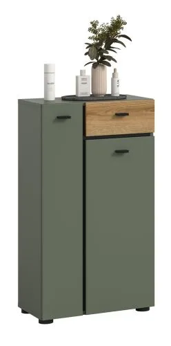 Badschrank Standschrank Aqua | Sage Green / Evoke Oak