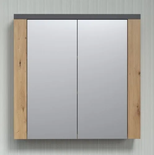 Spiegelschrank Bad Follow | Artisan Eiche / Matera grau ohne LED Aufsatzleuchte