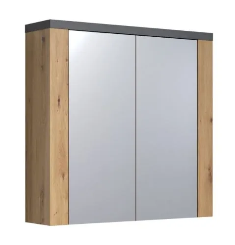 Spiegelschrank Bad Follow | Artisan Eiche / Matera grau ohne LED Aufsatzleuchte