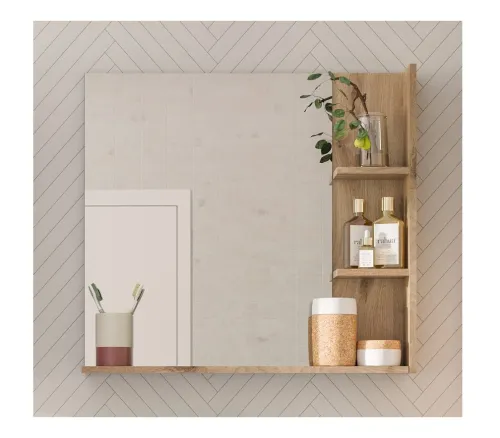 Badspiegel Mason | Nox Oak / Basalt grau