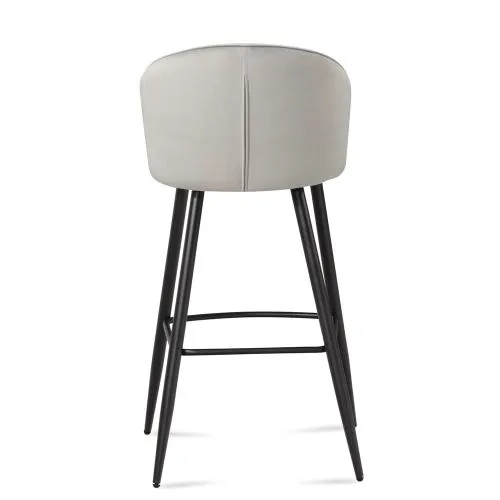 Barhocker 2er Set Shella | mit Fußablage | samt | grau