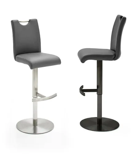 Barstuhl Alesi | Kunstleder | drehbar | grau