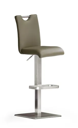 Barstuhl Bardo | Leder | Edelstahl | quadratisch | drehbar | cappuccino
