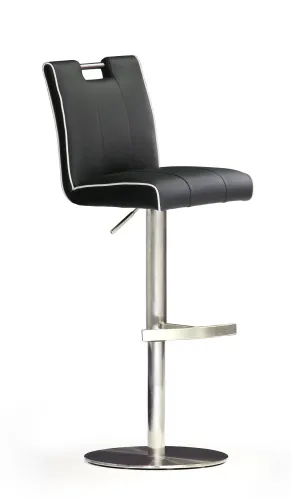 Barstuhl Casta 1 | Kunstleder | Edelstahl | drehbar | schwarz