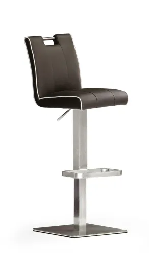 Barstuhl Casta | Kunstleder | Edelstahl | quadratisch | drehbar | braun