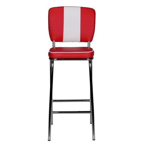 Barstuhl Deni | Retro Vintage | rot / weiß