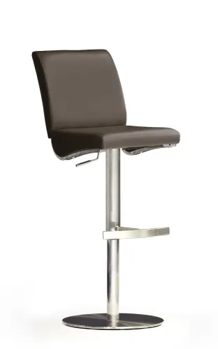 Barstuhl Diaz 1 | Kunstleder | Edelstahl | drehbar | braun