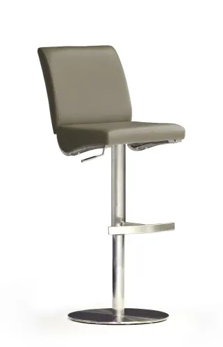 Barstuhl Diaz 1 | Leder | Edelstahl | drehbar | cappuccino