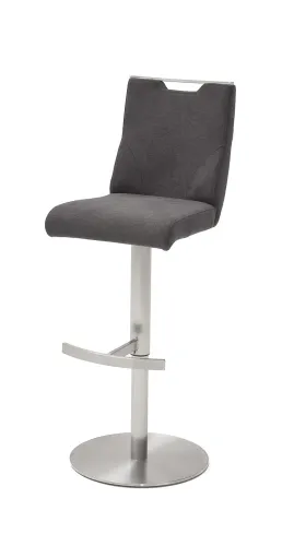 Barstuhl Giulia 2 | Feingewebe Romeo | Edelstahl | drehbar | anthrazit