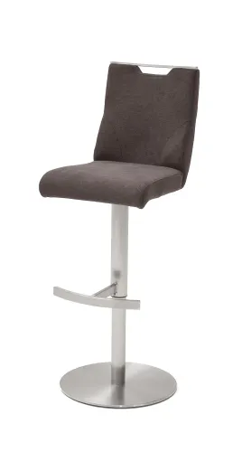 Barstuhl Giulia 2 | Feingewebe Romeo | Edelstahl | drehbar | braun
