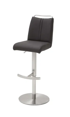 Barstuhl Giulia | Leder | Edelstahl | drehbar | anthrazit