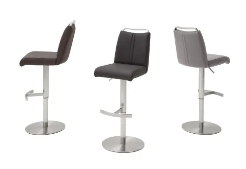Barstuhl Giulia | Leder | Edelstahl | drehbar | braun