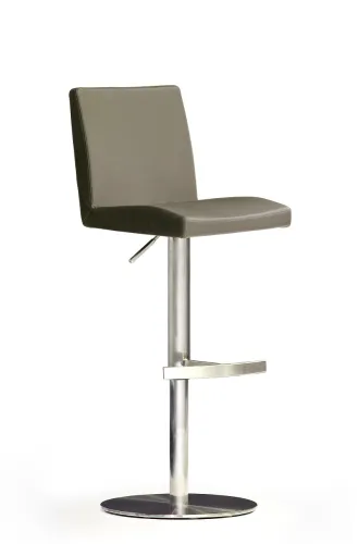Barstuhl Lopes 1 | Leder | Edelstahl | drehbar | cappuccino