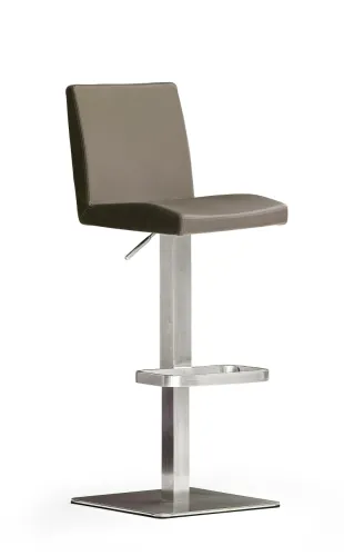 Barstuhl Lopes | Kunstleder | Edelstahl | Quadratrohr | drehbar | cappuccino